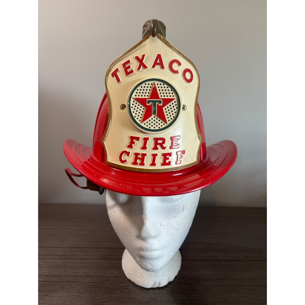Vintage 1960s Texaco Fire Chief Toy Helmet Untested Speaker Gas Station Promo